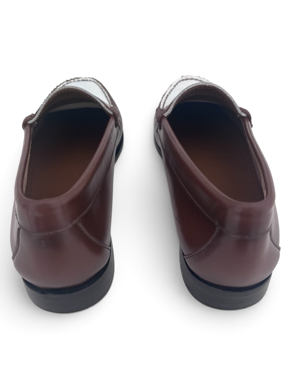 G.H. Bass Weejuns Two-Tone Leather Penny Loafers Brown White Size 9 - Picture 2 of 8